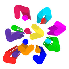 3d render of a group of colorful figures