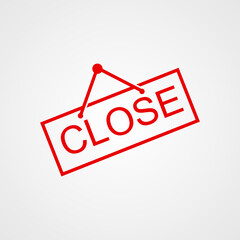 close sign for door. flat style. Vector illustration,open sign,plate,text