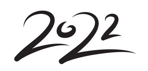 2022 Hand Drawn Vector Numbers, Sketch Calendar Design