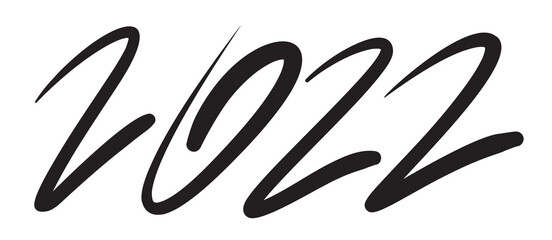 2022 Hand Drawn Vector Numbers, Sketch Calendar Design