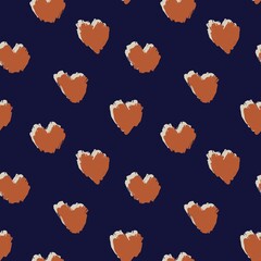 Heart shaped brush stroke seamless pattern background