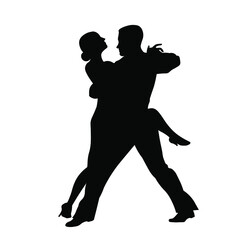 Fototapeta na wymiar Couple dancing silhouette vector illustartion isolated on white background