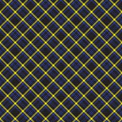 Yellow Diagonal Plaid Tartan textured Seamless Pattern Design