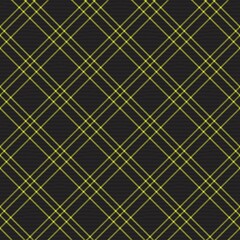 Yellow Diagonal Plaid Tartan textured Seamless Pattern Design