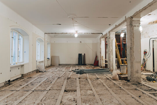 Interior of empty home interior at construction site