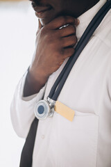 Doctor physician at a a clinic close up