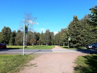 Fototapeta na wymiar A park in the northern capital of Russia.