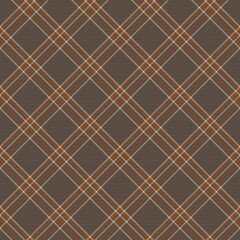 Orange Diagonal Plaid Tartan textured Seamless Pattern Design