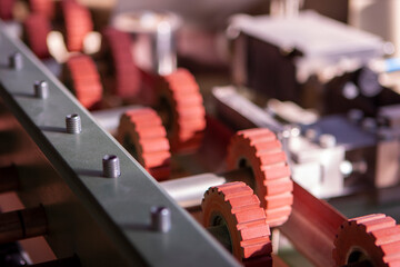 Fototapeta furniture factory - detal of conveyor system obraz
