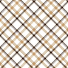 Brown Diagonal Plaid Tartan textured Seamless Pattern Design