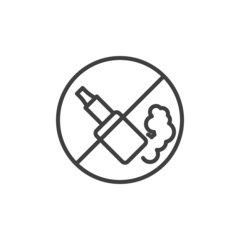 No smoking, vaping line icon