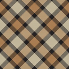 Brown Diagonal Plaid Tartan textured Seamless Pattern Design