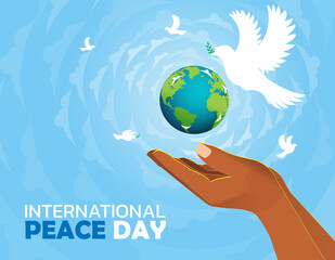 International Peace Day concept. Illustration concept present peace world. Vector illustrate.