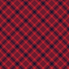 Red Navy Diagonal Plaid Tartan textured Seamless Pattern Design