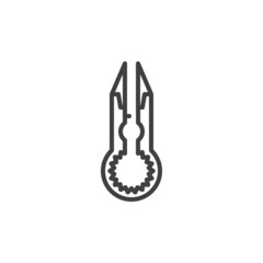 Vape shear scissors line icon
