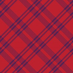 Red Navy Diagonal Plaid Tartan textured Seamless Pattern Design