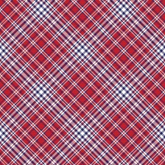 Red Navy Diagonal Plaid Tartan textured Seamless Pattern Design