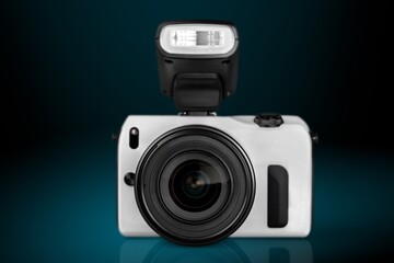 Camera lens, professional video montage