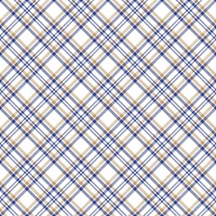 Blue Diagonal Plaid Tartan textured Seamless Pattern Design