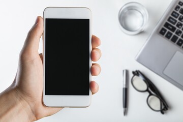 Smartphone protection concept. Encrypted data. Personal online privacy. Cyber hacker threat.