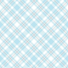 Blue Diagonal Plaid Tartan textured Seamless Pattern Design