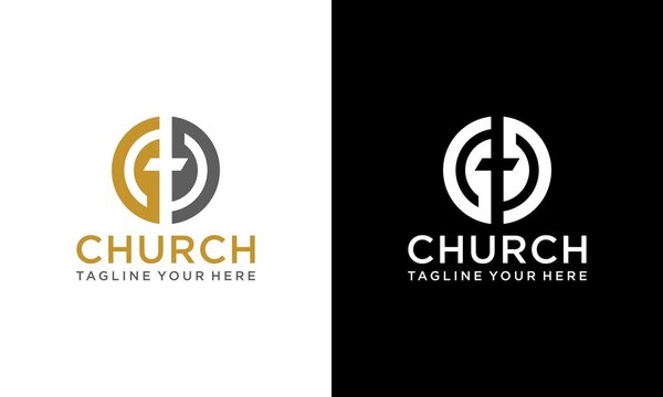 Church logo sign modern vector graphic abstract design