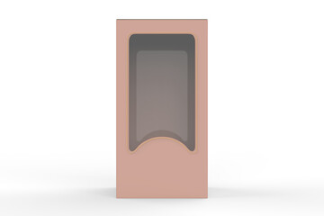 hard box with window set mock-up. Good for packaging design. 3d illustration
