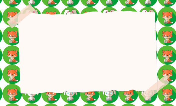 papel con fondo de patr&oacute;n de conejos y zorros