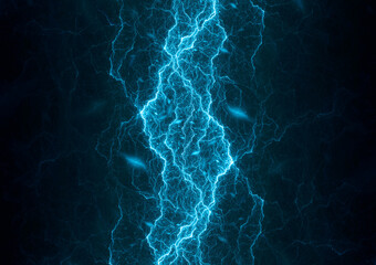 Blue lightning and plasma background, abstract energy and electrical background - 456949136