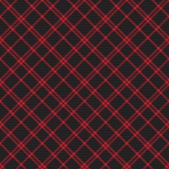 Red Diagonal Plaid Tartan textured Seamless Pattern Design