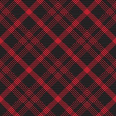 Red Diagonal Plaid Tartan textured Seamless Pattern Design
