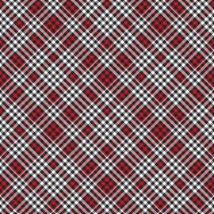 Red Diagonal Plaid Tartan textured Seamless Pattern Design