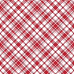 Red Diagonal Plaid Tartan textured Seamless Pattern Design