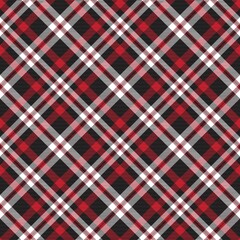 Red Diagonal Plaid Tartan textured Seamless Pattern Design
