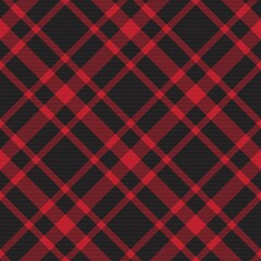 Red Diagonal Plaid Tartan textured Seamless Pattern Design