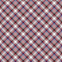 Red Diagonal Plaid Tartan textured Seamless Pattern Design