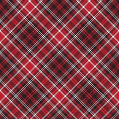 Red Diagonal Plaid Tartan textured Seamless Pattern Design