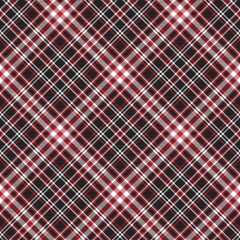 Red Diagonal Plaid Tartan textured Seamless Pattern Design