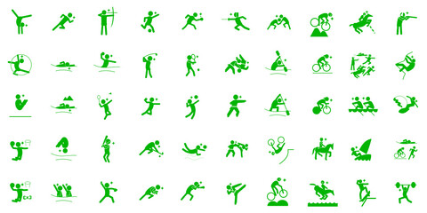 Summer sport pictogram Light green No frame スポーツ ピクトグラム,緑,枠なし,SVG