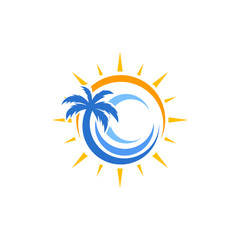 abstract summer logo design vector illustration