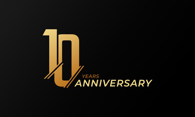 10 Year Anniversary Celebration Vector. Happy Anniversary Greeting Celebrates Template Design Illustration