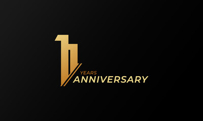 11 Year Anniversary Celebration Vector. Happy Anniversary Greeting Celebrates Template Design Illustration