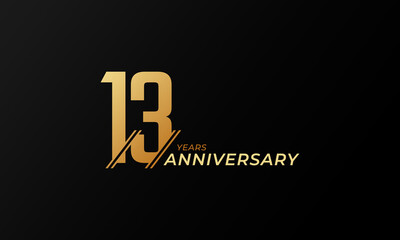 13 Year Anniversary Celebration Vector. Happy Anniversary Greeting Celebrates Template Design Illustration
