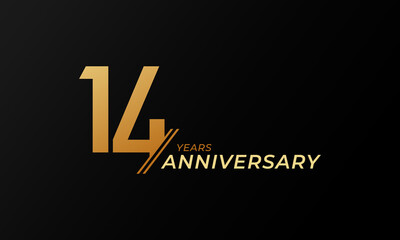 14 Year Anniversary Celebration Vector. Happy Anniversary Greeting Celebrates Template Design Illustration