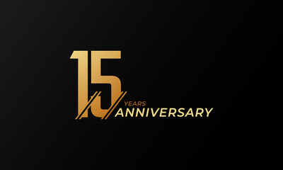 15 Year Anniversary Celebration Vector. Happy Anniversary Greeting Celebrates Template Design Illustration