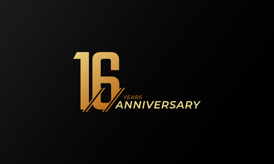 16 Year Anniversary Celebration Vector. Happy Anniversary Greeting Celebrates Template Design Illustration