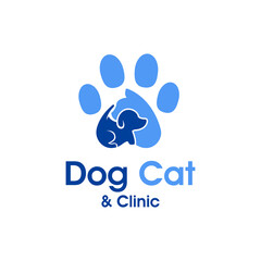 Obraz premium abstract cat and dogs logo, pet care, pet shop logo design vector
