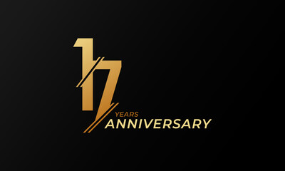 17 Year Anniversary Celebration Vector. Happy Anniversary Greeting Celebrates Template Design Illustration