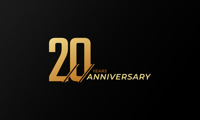 20 Year Anniversary Celebration Vector. Happy Anniversary Greeting Celebrates Template Design Illustration