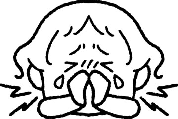 鼻が痛い女の子のイラスト